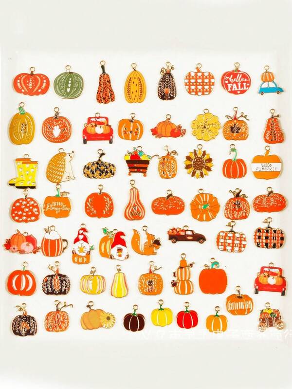50 stuks herfst-oogst metalen pompoen zonnebloem eekhoorn auto kabouter DIY sieraden accessoires voor het maken van oorbellen armbanden kettingen haaraccessoires verfijnde cadeaus