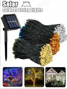 Solar Powered LED String Lights, IP65 Waterproof, 8 Lighting Modes, Auto On/Off, Suitable For Trees, Yard, Patio, Wedding, Christmas, Home Party Decoration Outdoor Hanging Lights - Multicolor - View 11