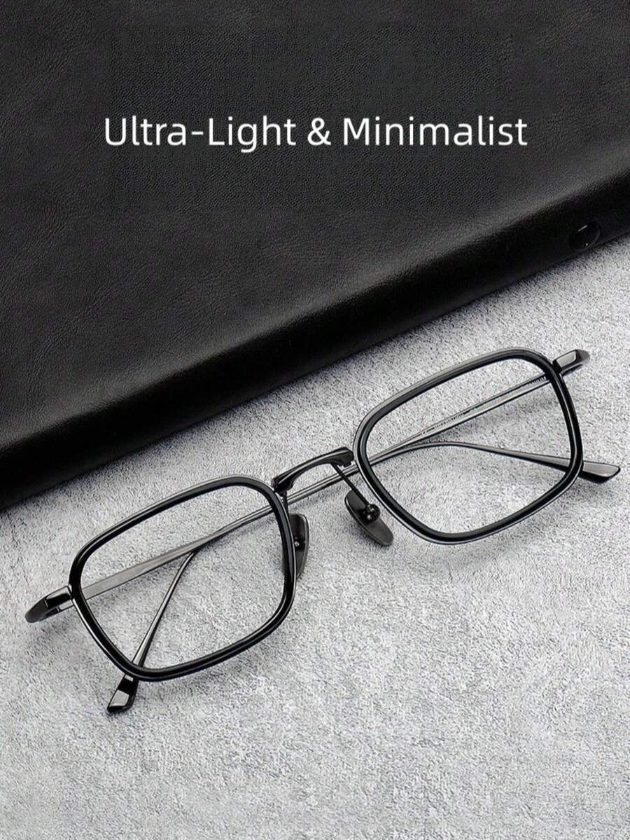Men's Ultra-Light Pure Titanium Alloy Eyeglass Frames, Suitable For Large Faces, Metal Titanium Frame, Large Frame Eyeglass Frame