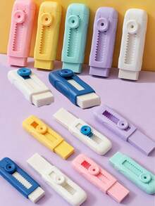 1pc Kids Cute Retractable Pencil Eraser, Push-Pull Design, Stationery Supplies, Back To School Supplies - Multicolor - View 3