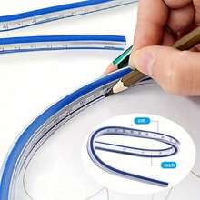 Flexible Bendable Curved Ruler, Clear Scale Plastic Drawing Ruler, Soft And Durable, Can Be Shaped Freely, Suitable For Sewing Pattern Making, Engineering Drafting, Art Design Measurement Tool - A - View 1
