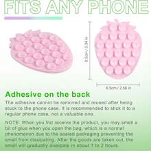 3pcs Combination Suction Cup Strawberry Silicone Suction Cup/Heart Silicone Suction Cup Phone Stand Sticker, Silicone Suction Cup Phone Sticker, Compatible With All Apple Models And Android Tablets, Cute Gift For Girls - Multicolor - View 4