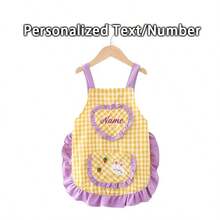 Personalized Mini Apron With Name/Number & Plaid Style - Ruffled Pocket Suitable For Baking, Birthday Party Costume, Durable Polyester Apron For/, Ideal Gift For Home, Baking Gifts - Multicolor - View 11