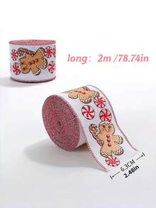 1 Roll Christmas Decorative Ribbon, 6.3cm Wide 2m Roll, Holiday Print Gift Wrapping Ribbon, Suitable For Adults, Christmas Tree Wreath Bow DIY Crafts, Holiday Party Home Decor, Christmas Gift Wrapping - 6.3cm X 2m - View 18