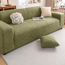 1pc Printed Leaf Pattern Elastic Full Sofa Cover, Protects Sofa From Cat Scratches, Suitable For Pet Home, Kitchen, Bedroom, Office Use, Full Coverage Sofa Slipcover For All Seasons, 1-Seater, 2-Seater, 3-Seater, 4-Seater, 5-Seater - Green - View 7