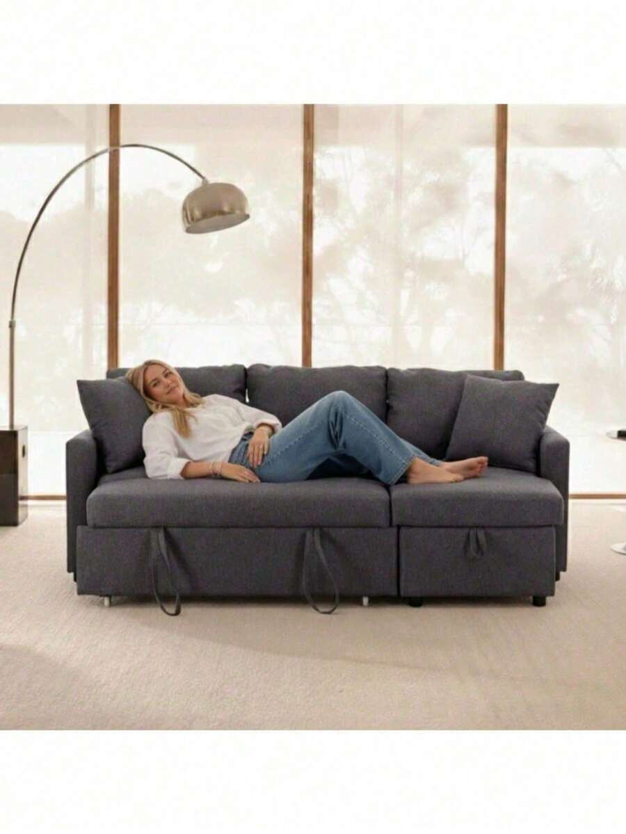 Sofá Cama Easy Living con Almacenamiento Segovia Gris Oxford - Gris Oscuro - Ver 1