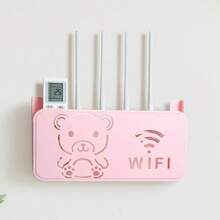 1pc No-Drill Wireless Router Storage Box Wall-Mounted Decorative Cover Box Set-Top Box Wall Shelf WiFi Organizer - Multicolor - View 7