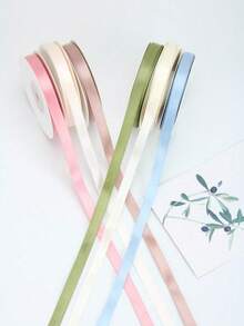 2pcs Handmade Satin Ribbon, 1cm Wide DIY Craft Ribbon, Gift Wrapping, Bouquet, Bow Decoration, Suitable For Mother's Day, Valentine's Day, Wedding, Christmas, Party Decoration, Gift Wrapping And Bouquet Decoration, Christmas Decoration Ribbon - Multiple Styles - View 4