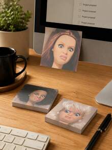 Funny Prank Expression Face Sticker Memo Pads, Creative Unique High-Quality Paper Square 50 Pages Detachable, Daily Planner Memo Notebook, Suitable For Office School Students Colleagues, April Fools Day Back To School Season Desk Decor Gift - one-size - View 1