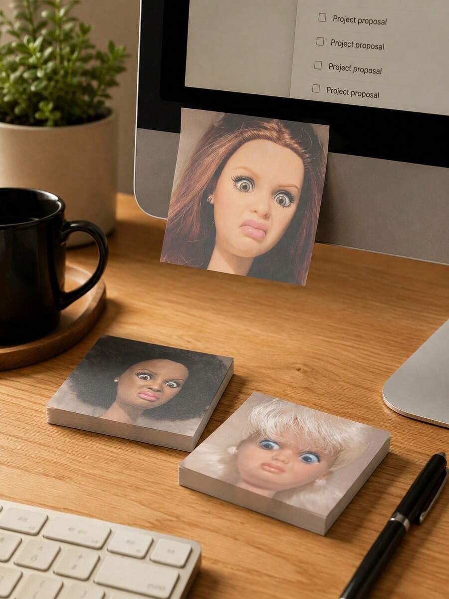 Funny Prank Expression Face Sticker Memo Pads, Creative Unique High-Quality Paper Square 50 Pages Detachable, Daily Planner Memo Notebook, Suitable For Office School Students Colleagues, April Fools Day Back To School Season Desk Decor Gift - one-size - View 1