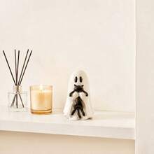 Cute Halloween Ghost-Shaped Black Cat Figurine, 3.5 Inches (Mini Size), Resin Material, Suitable For Multi-Layer Tray Decoration, Aesthetic Shelf Display Or Desktop Ornament; Also An Ideal Gift For Cat Lovers, Halloween Decor Figurine, Halloween Gift - Halloween B - View 9