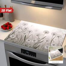 (Hot !!) 1pc 2D Floral Pattern Flat Stove Protector Mat And Non-Slip Heat-Resistant Rubber Stove Cover Pad Suitable For Induction Cooktop, Glass Stove And Multi-Function Anti-Scratch Mat, Also Can Be Used As Oven, Washing Machine, Dryer And Kitchen Decor Best Choice. - Multicolor - View 2