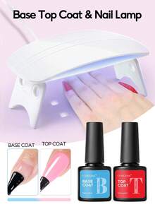 coscelia 3pcs Gel Nail Kit With UV LED Lamp, Base Coat And Top Coat Set, Soak Off Quick Dry Semi Permanent Home Manicure Starter Set For Women - Multicolor - View 13