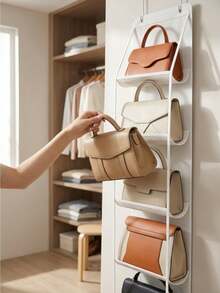 Hanging Large Capacity Handbag Storage Bag, Multi-Layer Dust-Proof Storage Bag, Foldable Hanging Leather Bag Organizer, Suitable For Storing Towels, Bags, Scarves And Clothing - Closet Shoe Rack And Accessory Storage, Storage Solution, Bathroom Storage, Closet Storage - Multicolor - View 10