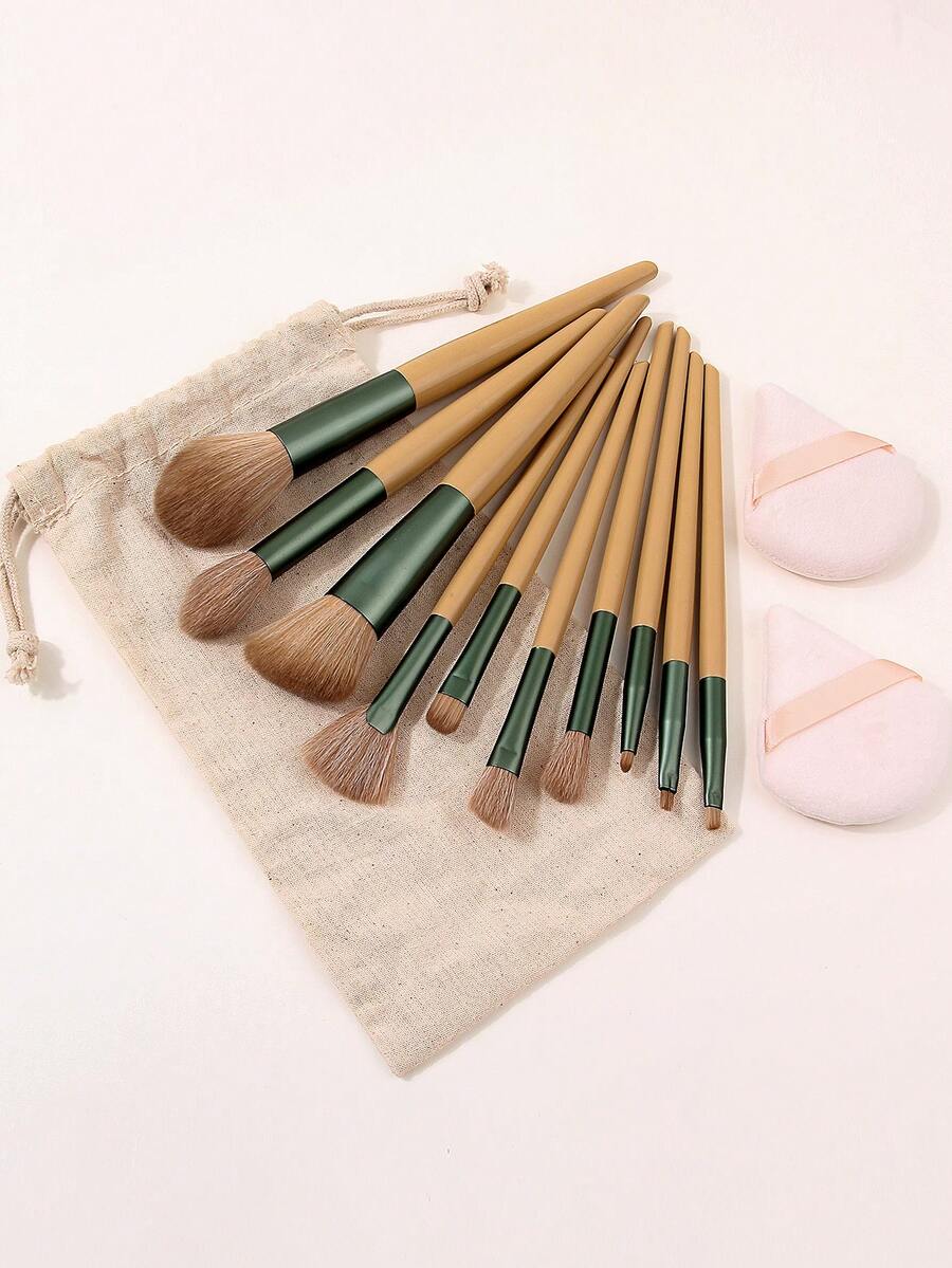 13Pcs Makeup Brush Set,Portable Drawstring Storage Pouch,Professional Beauty Tool Kit For Beginners & Daily Makeup