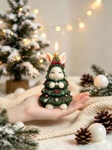 Resin Silicone Mold Christmas Tree & Rabbit Shape Mold With Embossed Animal Design - Easy Release, Reusable For Handmade Aromatherapy Candles/Home Decor. Suitable For Plaster/Resin/Soap And Other Materials. Perfect Choice - Christmas Bunny Mold - View 5
