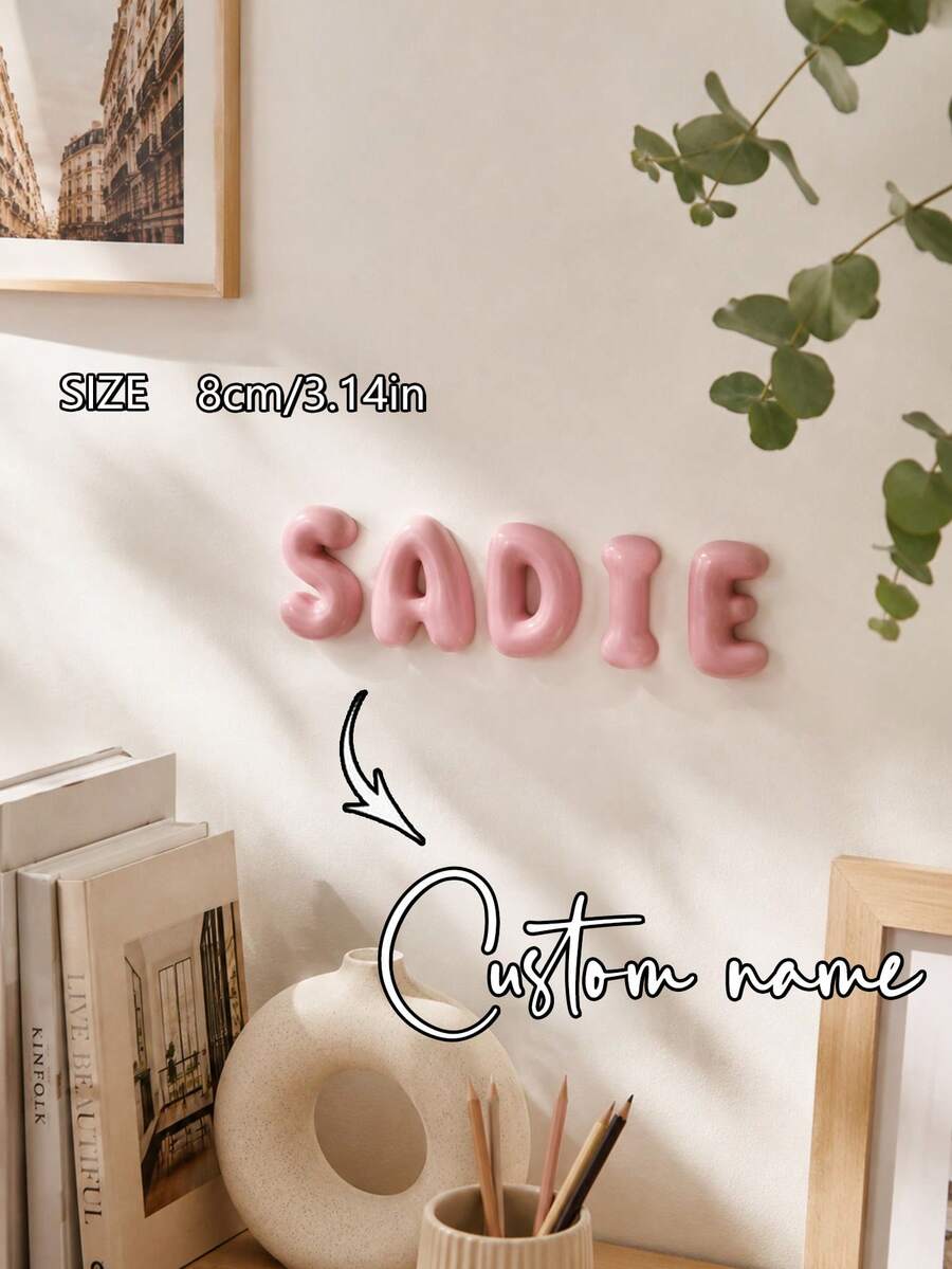 1pc Customized Personalized Colorful Name Ornament, Flexible Letters For 3D Printing, Fun ABC Series Decoration, Cartoon Style 3D Letter Model. Use This Printable 3D Digital File To Turn Your Creative Project Into Reality! Perfect For Home Decor, Holiday Decoration. It's An Ideal Choice For Table, Shelf Or Party Display., 's First Christmas