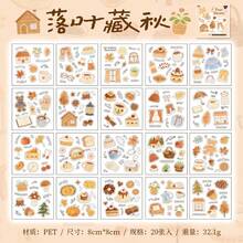 20 Sheets/Book Four Seasons PET Sticker Book, Cute & Warm Daily Decorative Stickers, Suitable For Scrapbooking And Planner - Multicolor - View 13
