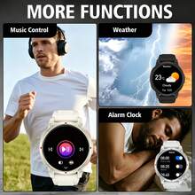 Unisex Smartwatch With Comfortable Silicone Strap, Supports Phone Calls, Message Notifications, Music Control, Alarm Function, 300mAh Battery Capacity, Compatible With Android And IOS Systems, Sporty Design, Suitable For Game Watching Parties - Multicolor - View 5