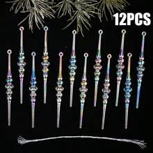 12/24/48pcs Transparent Icicle Pendant, Colorful Icicle Christmas Tree Decoration Pendant, Plastic Spiral Icicle Decoration Pendant, Christmas Decoration - Ice Bar - View 25