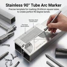 90 Degree Multi-Function Square Tube Bending Arc Ruler, Engineering Plastic Marking Tool For Metal Woodworking DIY And Industrial Fabrication - Silver - View 8