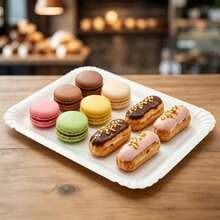 15/30/60pcs Disposable White Rectangular Paper Plates, Lightweight Large Size Bulk Pack, Suitable For Desserts, Cakes, Snacks, Disposable Tableware For Home Dining, Birthday, Wedding, Picnic, BBQ, Holiday And Party - White - View 6