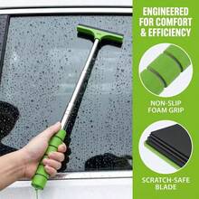 1PC Cochebar Car Rearview Mirror Wiper - Retractable Multi-Function Glass Cleaner With Extendable Handle, Durable Stainless Steel And Natural Rubber, Available In Black/Pink/Orange/Green/Blue - Telescopic - View 5