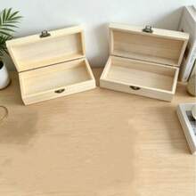 1pc Wooden Storage Box - Handmade, Jewelry & Cosmetics Organizer, Desktop Accessory, Gift Box, Keepsake Box, Ample Storage Space, Suitable For Home Organization, Perfect For Storing Jewelry And Cosmetics, (Slight Color Variation In Wood Is Normal) - Multicolor - View 15