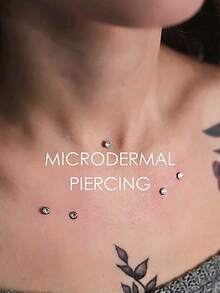 Perhiasan Tindik Tragus Permukaan Titanium 14G 14mm Prong CZ Bunga Staple Barbell Berulir Internal Perhiasan Tindik Batang Staple Tragus Permukaan - MultiWarna - View 8