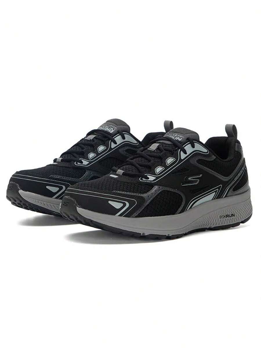Skechers Men's 2026 New GO RUN CONSISTENT Lightweight Breathable Mesh Cushioning Running Shoes 220034-BKGY - Dark Gray - View 1