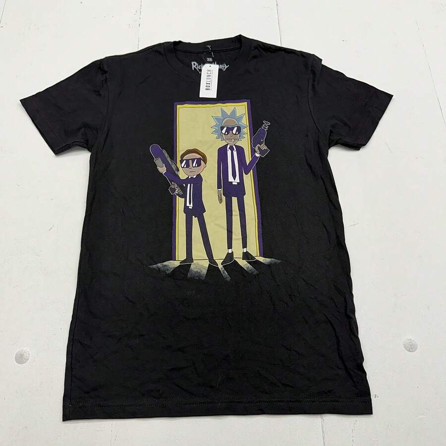 Ripple Junction Shirt Mens XS Black Suited Graphic Tee Adult Swim - Style - View 1