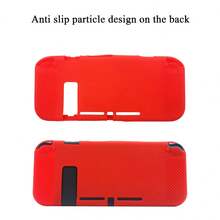Compatible With Switch, 1pc Game Protective Case + 4pcs Joystick Caps Set, Anti-Drop Anti-Dust Anti-Scratch, Non-Slip Dot Design Enhances Gaming Operation Feel - View 4