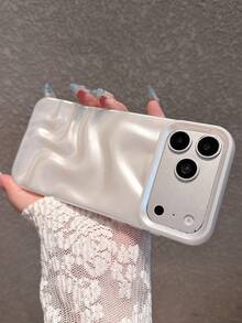 2pcs Set [Pink + Pearl White] 3D Wavy Phone Case Compatible With Iphone 18 Pro Max/18 Pro/18/17 Pro Max/17 Pro/17/16 Pro Max/16/16 Pro/16 Plus/15/15 Pro Max/15 Pro/15 Plus/11/12/13/14 Pro Max/12 Pro/12 Pro Max/13 Pro/13 Pro Max/14 Pro/14 Pro Max, Luxury Rhinestone Design, INS Style, High-End, Viral Niche Goddess Hard Shell, Full Coverage Anti-Drop, Precise Cutouts, Perfect Fit - Pearl White + Pink - View 6