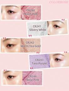COLORROSE 4.2g Highlighter Moon Veil Seri Dreamy Berlapis Emas, Dengan Cermin, Highlighter Berkilau, Illuminator Makeup, Blush & Highlighter 2-in-1, Tekstur Bedak Panggang Ringan, Halus, Lembut, Kilau Transparan, Warna yang Dapat Dibangun - CR243 Ungu Taro - View 8