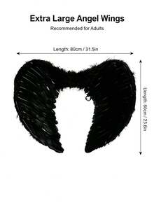 1pc Halloween Party Costume Prop Black & White Angel Demon Wings For Masquerade Party - Multicolor - View 5