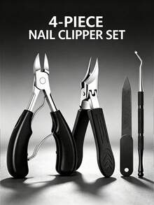 Black Stainless Steel Nail Care Tool Set - Durable Nail Clippers, Nail Scissors And Nail File, Classic Black Handle, Suitable For Men, Women And Elderly - Multicolor - View 13