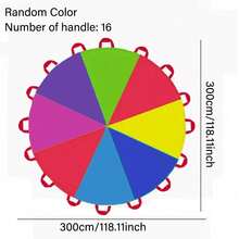 AnJeey 6.56ft Rainbow Parachute, Random Color, Suitable For Outdoor Party, Team Building Activities, And Family Gatherings - 2M - View 12