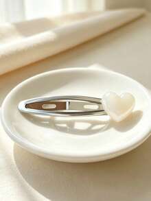 Korean Style Jelly Heart BB Hair Clip, Cute Minimalist Side Bangs Hair Clip, Hair Accessory For Bangs And Loose Strands, Suitable For Hoodies, Sweaters And Shirts - Multicolor - View 3