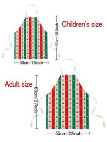 1PC Christmas Pattern Single-Sided Printed Apron, Unisex Home Kitchen Halter Tie Apron, Home Decor Kitchen Cooking Anti-Stain Apron - Multicolor - View 3