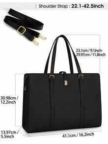 NEWHEY 15.6 吋女性筆電包 防水皮革手提包 輕量筆電托特包 專業女性商務辦公包 大容量旅行手提包 - 彩色 - 查看 5