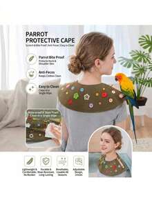 1pc Bird Shoulder Strap Jacket, Parrot Anti-Bite Feather Training Supplies, Human-Bird Interaction Anti-Bite Accessory, Easy To Clean, Shoulder Protection Design, Bird Training Stand, Sun Conure Parrot Accessory, Anti-Scratch Bird Shoulder Pad, Portable Bird , Small Parrot Travel Carrying Stand - A+B - View 2