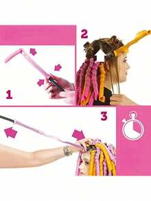 20pcs Heatless Curling Rods, Spiral Hair Styling Tools With Styling Hooks, Magic Hair Curlers For Home Use And Hair Salon DIY, Create Multiple Hairstyles - Multicolor - View 8
