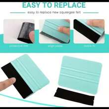 Felt Edge Squeegee Car Window Film Application Tool, 4-Piece Vinyl Film Application Tool Set, Car Window Film Application Kit, Car Straight Edge Squeegee Tool, Suitable For All Vinyl Films, Car Window Film - Multicolor - View 2