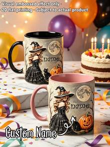 Personalized Halloween Ghost Mug, Customized Name Cute Ghost Coffee Cup, Pumpkin Spice Autumn Mug, Spooky Gift For Her - Multicolor - View 6
