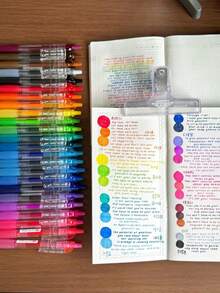 Colorful Gel Pens, Classic Colored Writing Pens, Colored Pencils, Can Be Used For Drawing And Marking, Signature Pens, Sketching Pens And Journaling Pens, Office And Student Pens, Suitable For Office, Meetings, Study Notes, Highlighting, Back To School Stationery - A - View 6