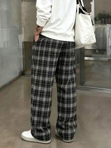 Men's Casual Loose Straight Leg Fashion Long Pants, Spring/Autumn - Black - View 3