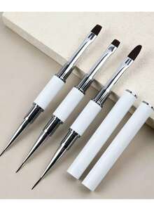 1pc Professional Dual-Ended Nail Art Design Pen, French Extension Nail Liner Brush, Nail Art Tool - Multicolor - View 5