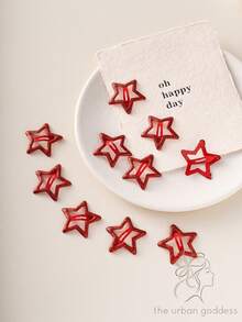 Non-Slip Hair Clips, 3cm Red & Pink Decorative Hair Clips For Daily And Party Hairstyles, Hair Accessories Set, Hair Clips, Hair Styling Tools, Bun And Hair Clips (50pcs/20pcs/10pcs/5pcs),Hair Slide - Red - View 6