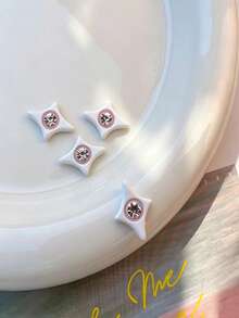 Y2K Pink & Black Heart & Star Nail Art Decorations, 5pcs, 3D Resin Rhinestone Nail Charms, Millennium Nail Art Supplies, 3D Nail Decorations, Fashionable & Cool Nail Art Accessories, Nail Art Decorations, Professional Nail Art Decorations, Nail Decorations, DIY Personalized Nail Art Gems, Suitable For Home Nail Art Decoration - Multicolor - View 17