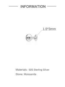 1pc Moissanite 925 Sterling Silver Marquise Shape 3/4/5/6/7mm Threaded Flat Back Piercing Stud Earrings, Suitable For Helix Cartilage, Wedding Gift - Silver - View 13